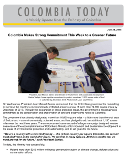 Colombia Makes Strong Commitment This Week to a Greener Future