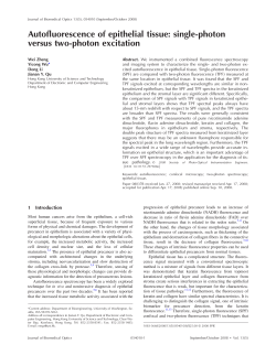 Autofluorescence of epithelial tissue: single
