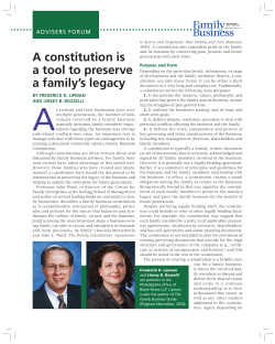 A constitution is a tool to preserve a family`s legacy