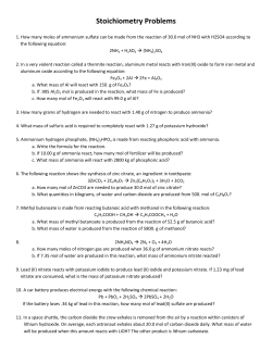 Stoichiometry Problems
