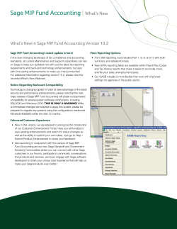 Sage MIP Fund Accounting | What`s New