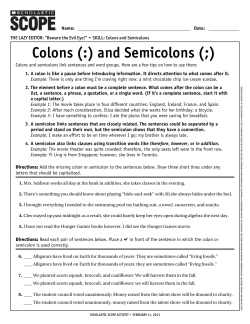 Colons (:) and semicolons