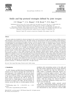 Ankle and hip postural strategies defined by joint