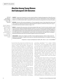 Abortion Among Young Women and Subsequent Life