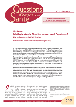 Sick Leave: What Explanation for Disparities between French