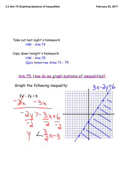 2.2 Aim 75 Graphing Systems of Inequalities
