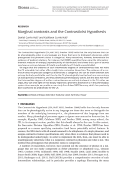 Marginal Contrasts and the Contrastivist Hypothesis
