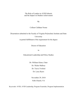 The Role of Leaders in AVID Schools