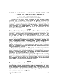 STUDIES ON BONE MATRIX IN NORMAL AND OSTEOPOROTIC