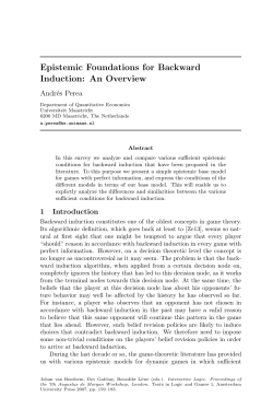 Epistemic Foundations for Backward Induction: An Overview