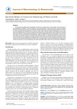 Bacterial Modes of Action for Enhancing of Plant Growth