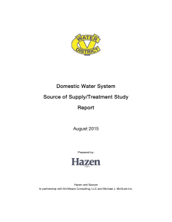 Domestic Water System Source of Supply/Treatment Study Report