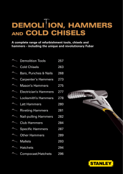 A complete range of refurbishment tools, chisels