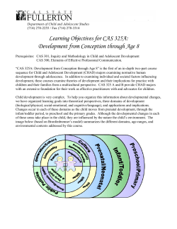 325A Learning Goals showing material covered for Exam 1