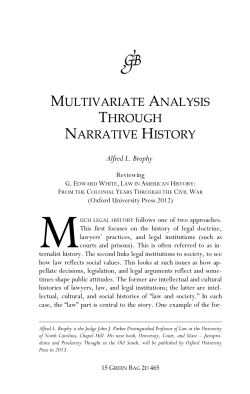 Multivariate Analysis Through Narrative History