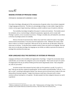 Making Systems of Privilege Visible