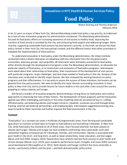 Innovations in NYC Health and Human Services Policy: Food Policy