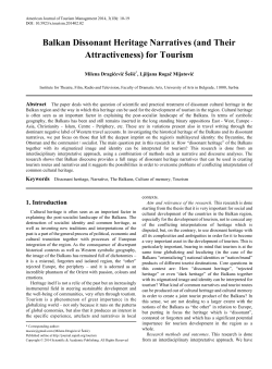 Balkan Dissonant Heritage Narratives (and Their Attractiveness) for