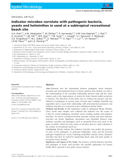 Indicator microbes correlate with pathogenic bacteria, yeasts and