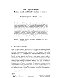 The Urge to Merge: Ritual Insult and the Evolution of Syntax