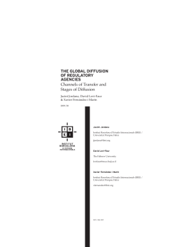 THE GLOBAL DIFFUSION OF REGULATORY AGENCIES Channels