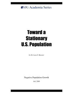 Toward Stationary Population\stationaryjuly2000.wpd