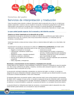 Parents` Rights: Interpretation and Translation Services (Spanish)