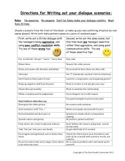 Directions for Writing out your dialogue scenarios: