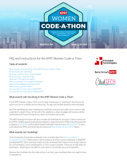 FAQ and Instructions for the XPRT Women Code-a-Thon