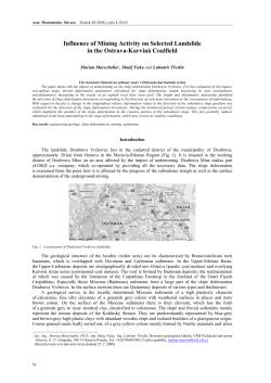 Influence of Mining Activity on Selected Landslide in the Ostrava