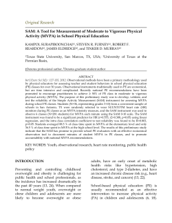 SAM: A Tool for Measurement of Moderate to Vigorous Physical