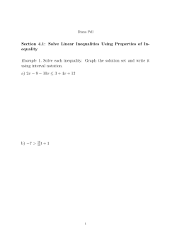 Section 4.1: Solve Linear Inequalities Using Properties of In