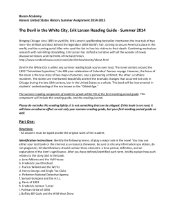 The Devil in the White City, Erik Larson Reading Guide