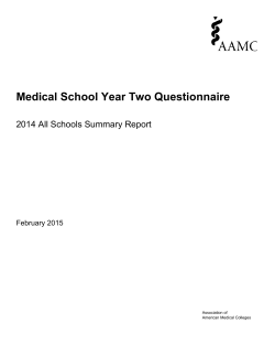 Medical School Year Two Questionnaire