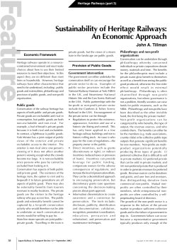 Sustainability of Heritage Railways: An Economic Approach