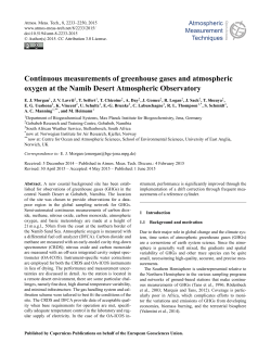 Continuous measurements of greenhouse gases and atmospheric