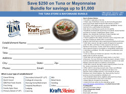 Save $250 on Tuna or Mayonnaise Bundle for savings up to $1,000