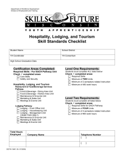 Hospitality, Lodging, and Tourism Skill Standards