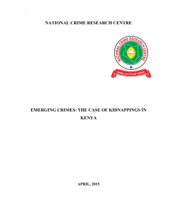 Emerging Crimes - The Case of Kidnappings in Kenya