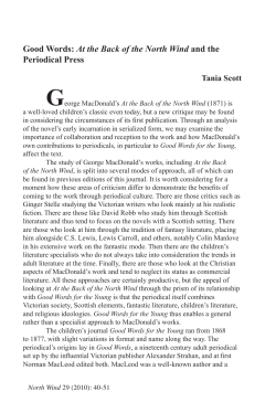 Good Words: At the Back of the North Wind and the Periodical Press
