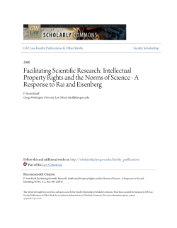 Facilitating Scientific Research: Intellectual Property Rights and the