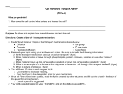 Cell Membrane Transport Activity (SB1a