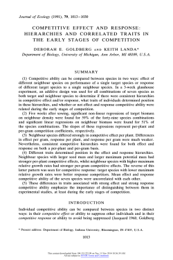 Competitive Effect and Response: Hierarchies and Correlated Traits