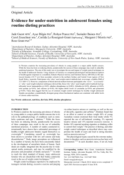 Evidence for under-nutrition in adolescent females using routine