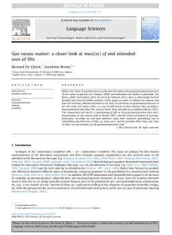 Size nouns matter: a closer look at mass(es) of and extended uses