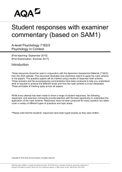 A-level Psychology Student responses with examiner
