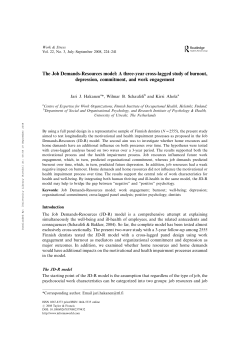 The Job Demands-Resources model: A three