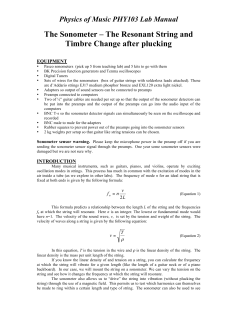The Sonometer &ndash; The Resonant String and Timbre Change after