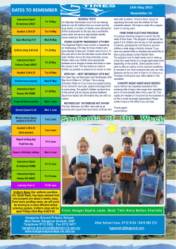 dates to remember - Kangaroo Ground Primary School