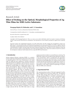 Effect of Etching on the Optical, Morphological Properties of Ag Thin